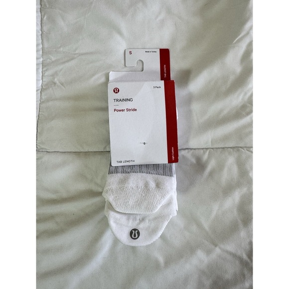 lululemon athletica Other - NWT Small Lululemon Power Stride Tab Socks *3 Pack WHT White $38 Low Cut